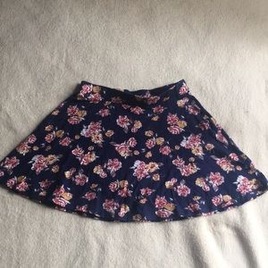 Navy floral Skater Skirt